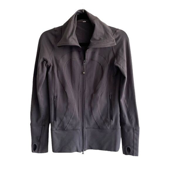 Lululemon In Stride Grey Long Lightweight Zip Front Long Sleeve Jacket 4 - Picture 2 of 13